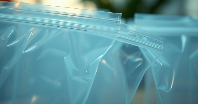 Saco plástico transparente com fecho zip